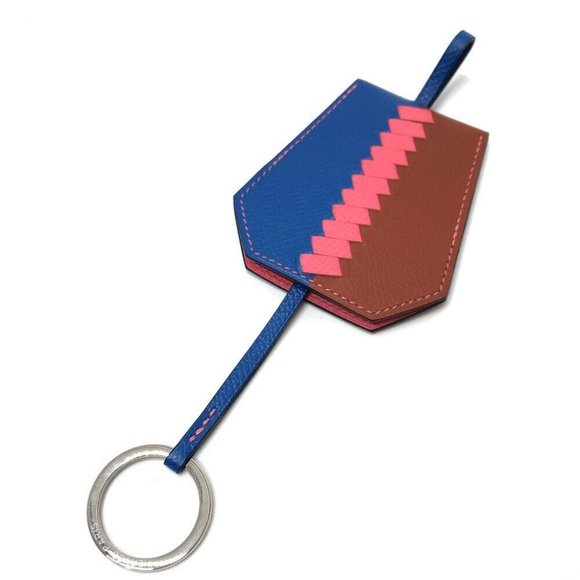 HERMES Cles Grand Tresage Clochette Key ring Epsom - Picture 1 of 13